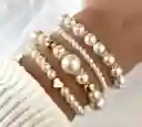 Juego De Pulseras X 4 Unidades De Perlas