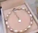 Pulsera De Perlas Dorado Rosa Con Dije De Corazon