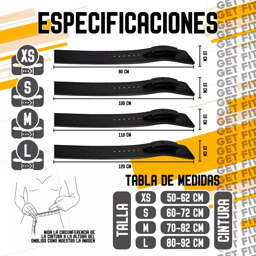 Cinturon Cuero Pesas Gym Powerlifting Hebilla Palanca Negro