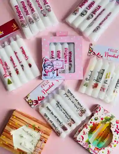 Velas De Navidad Decoradas Por (10und)