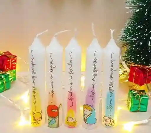 Velas De Navidad Decoradas Por (10und)