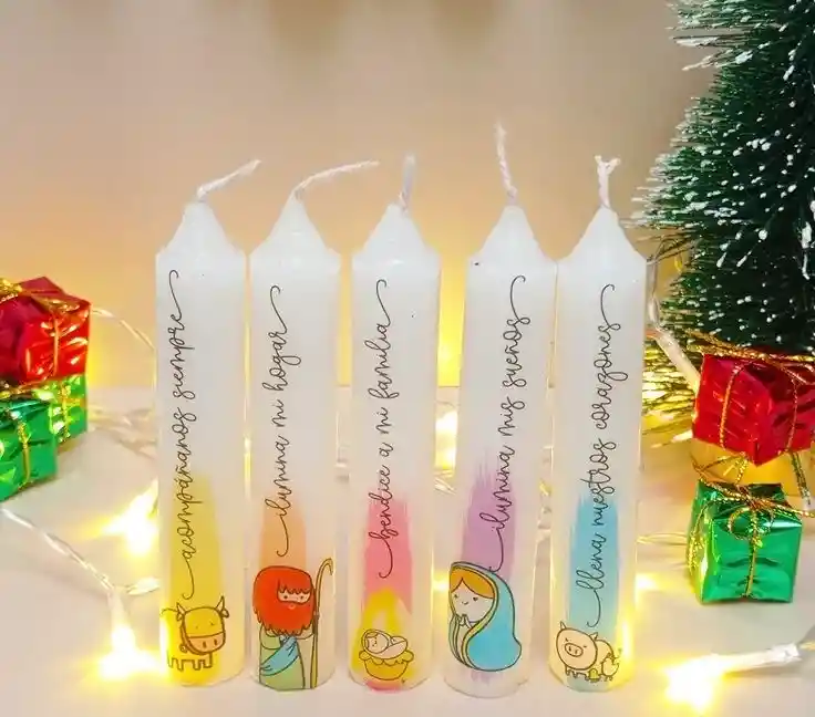 Velas De Navidad Decoradas Por (10und)