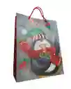 Bolsa De Regalo Navidad Pinguino De Navidad Mediana 32 Cm X 25 Cm