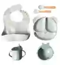Set Vajilla Para Bebé Orejas 6 Piezas Silicona Libre Bpa Oso