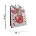 Bolsa De Regalo Navidad Bola De Navidad Roja Mediana 32 Cm X 25 Cm