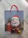 Bolsa De Regalo Navidad Papa Noel Animado Mediana 32 Cm X 25 Cm