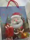 Bolsa De Regalo Navidad Papa Noel Animado Mediana 32 Cm X 25 Cm