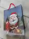 Bolsa De Regalo Navidad Papa Noel Animado Mediana 32 Cm X 25 Cm