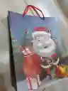 Bolsa De Regalo Navidad Papa Noel Animado Mediana 32 Cm X 25 Cm
