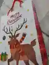 Bolsa De Regalo Navidad Reno Merry Christmas Mediana 32 Cm X 25 Cm