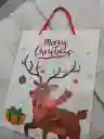 Bolsa De Regalo Navidad Reno Merry Christmas Mediana 32 Cm X 25 Cm