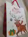 Bolsa De Regalo Navidad Reno Merry Christmas Mediana 32 Cm X 25 Cm