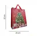 Bolsa De Regalo Navidad Roja Arbol De Navidad Mediana 32 Cm X 25 Cm