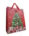 Bolsa De Regalo Navidad Roja Arbol De Navidad Mediana 32 Cm X 25 Cm