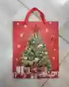 Bolsa De Regalo Navidad Roja Arbol De Navidad Mediana 32 Cm X 25 Cm