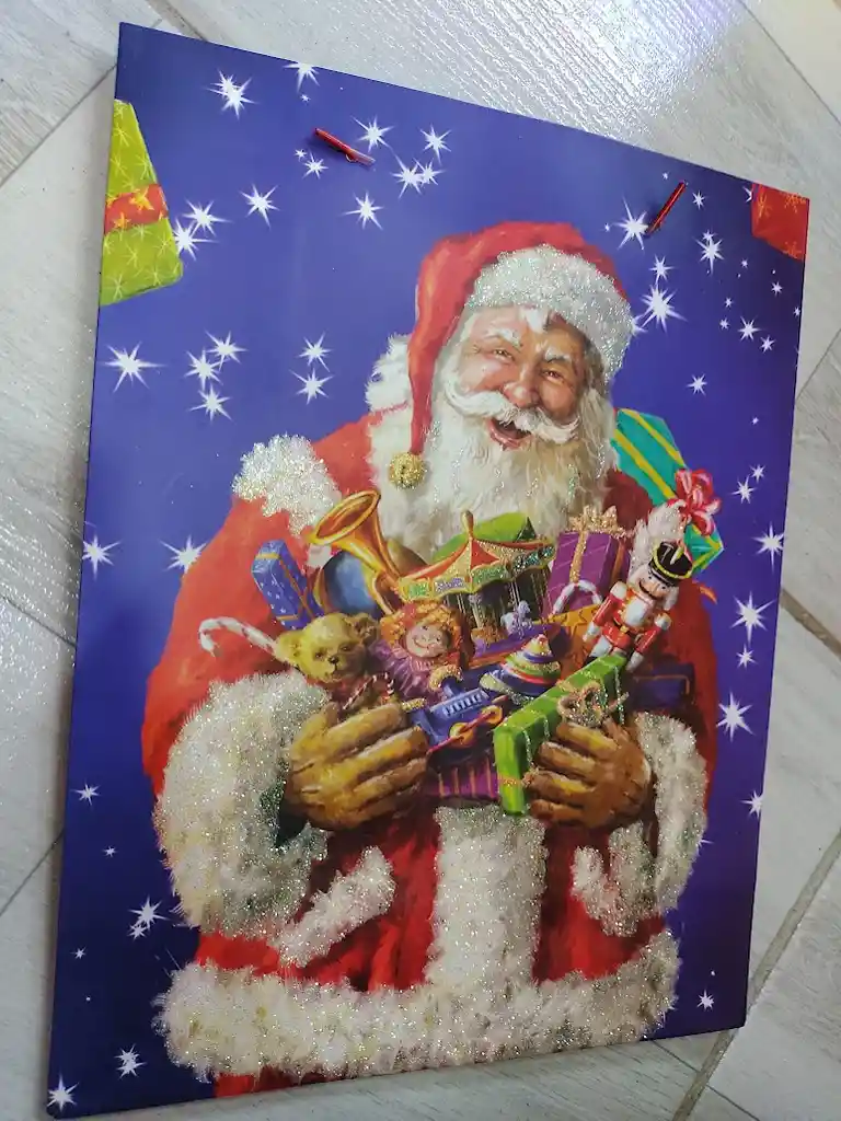 Bolsa De Regalo Navidad Papa Noel Con Dulces Mediana 32 Cm X 25 Cm