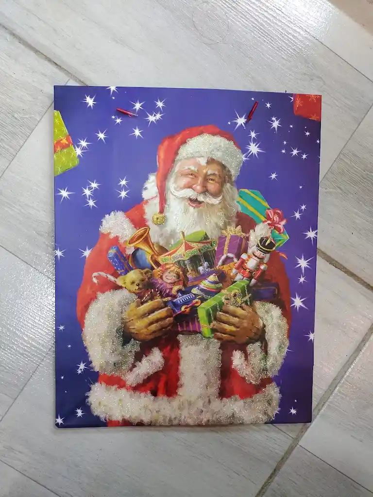 Bolsa De Regalo Navidad Papa Noel Con Dulces Mediana 32 Cm X 25 Cm