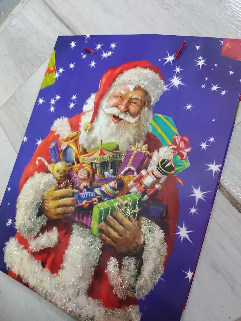 Bolsa De Regalo Navidad Papa Noel Con Dulces Mediana 32 Cm X 25 Cm