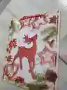 Bolsa De Regalo Navidad Reno Rojo Mediana 32 Cm X 25 Cm