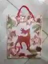 Bolsa De Regalo Navidad Reno Rojo Mediana 32 Cm X 25 Cm