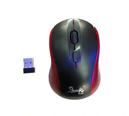 Mouse Inalambrico Negro Con Rojo Beck Pequeño