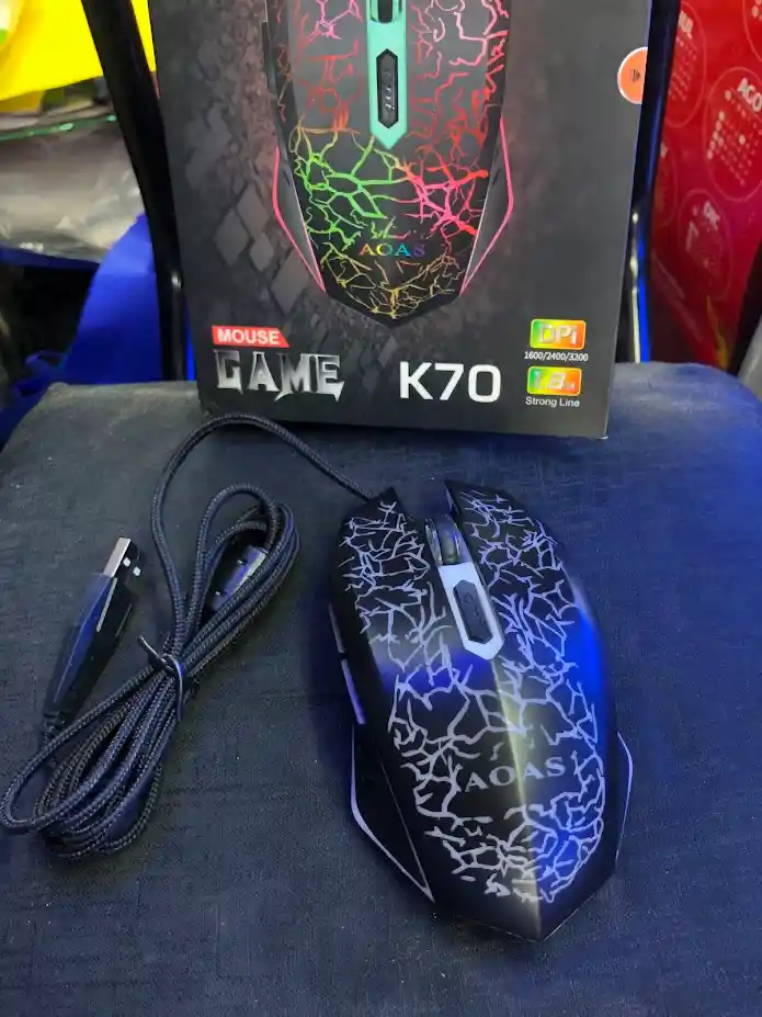 Mouse Alambrico Con Cable Negro Aoas Game K70