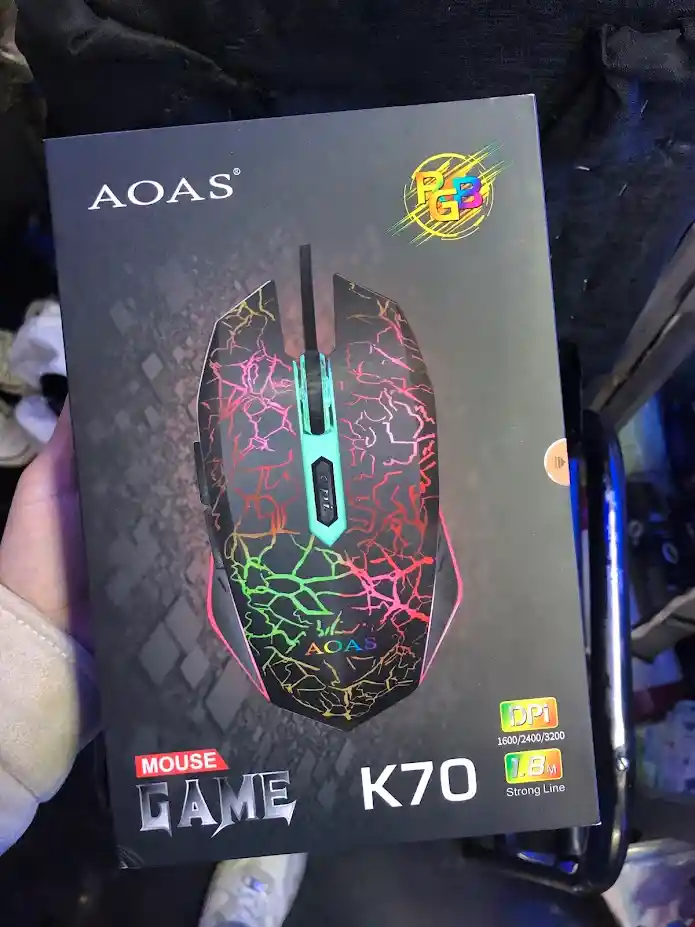 Mouse Alambrico Con Cable Negro Aoas Game K70