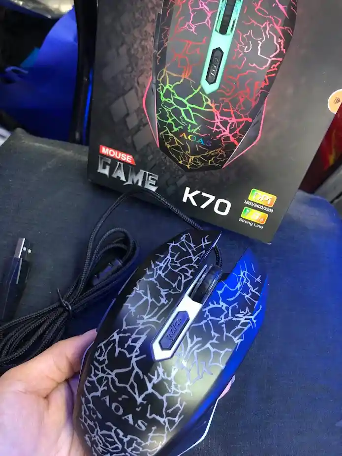 Mouse Alambrico Con Cable Negro Aoas Game K70