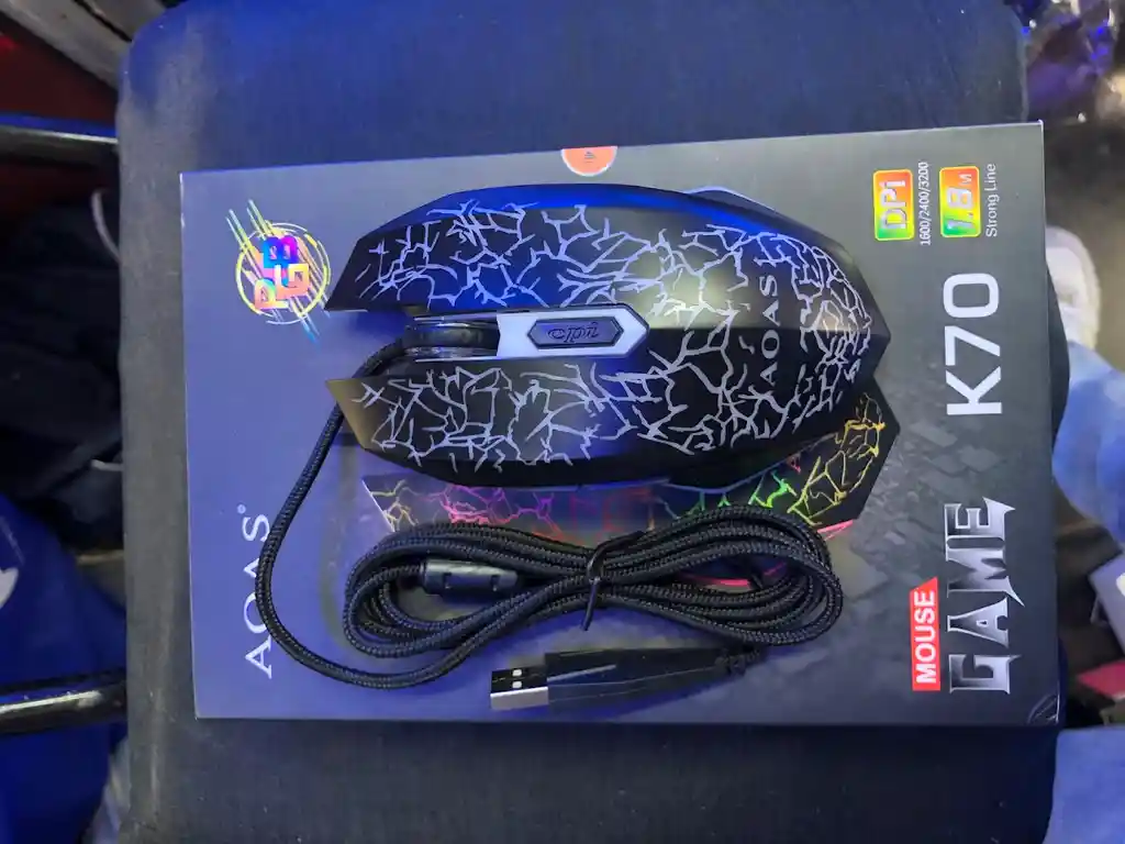 Mouse Alambrico Con Cable Negro Aoas Game K70