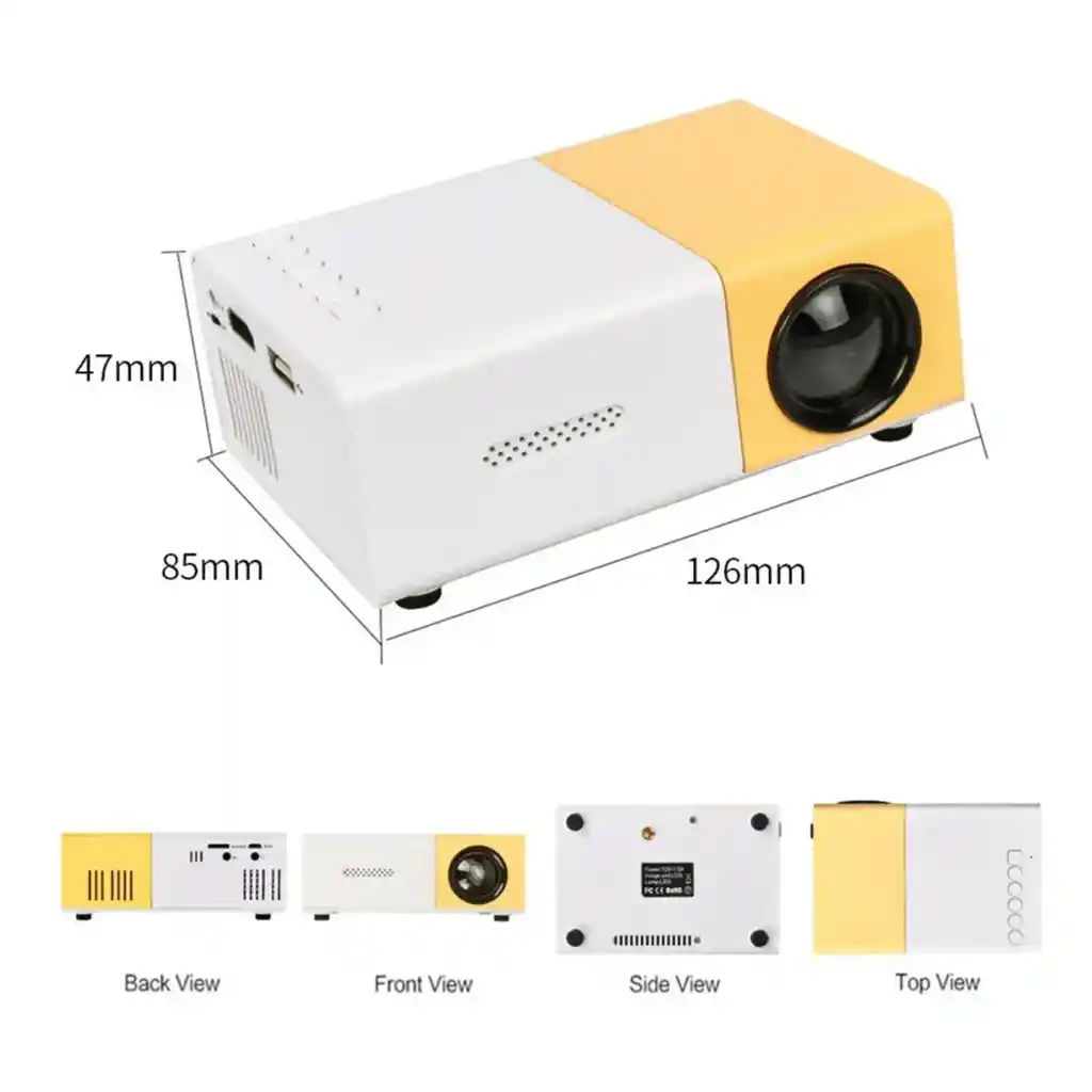 Mini Proyector Led Portátil Bluemos 1080p Yg300 Hdmi Color Amarillo