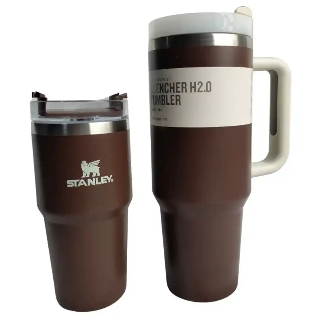 Combo Termo Stanley Marron Duo Con Accesorios