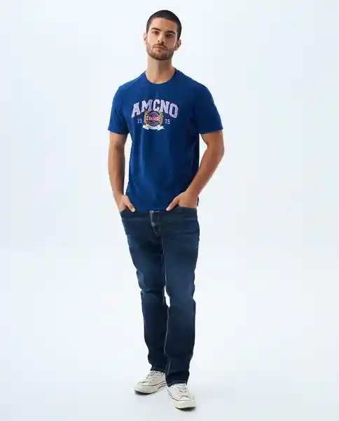 Camiseta Hombre Azul Talla XS 849F015 Americanino