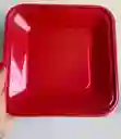 Platos Plástico Rojos Cuadrados 23 Cms X 10 Unds