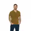 Camiseta Polo Slim Fit Verde/mostasa