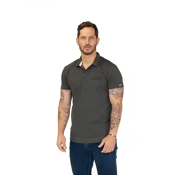 Camiseta Polo Slim Fit Verde Militar
