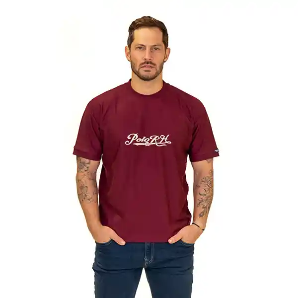 Camiseta Slim Fit C/r Vinotinto