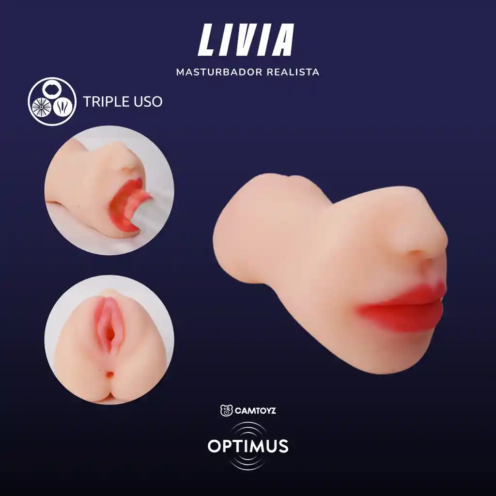 Masturbador Realista 3 En 1 Livia Camtoyz
