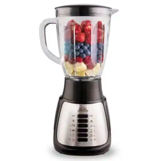 Licuadora Duo Mix Silver Vaso De Vidrio 1,5 Litros 6 Velocidades Home Elements