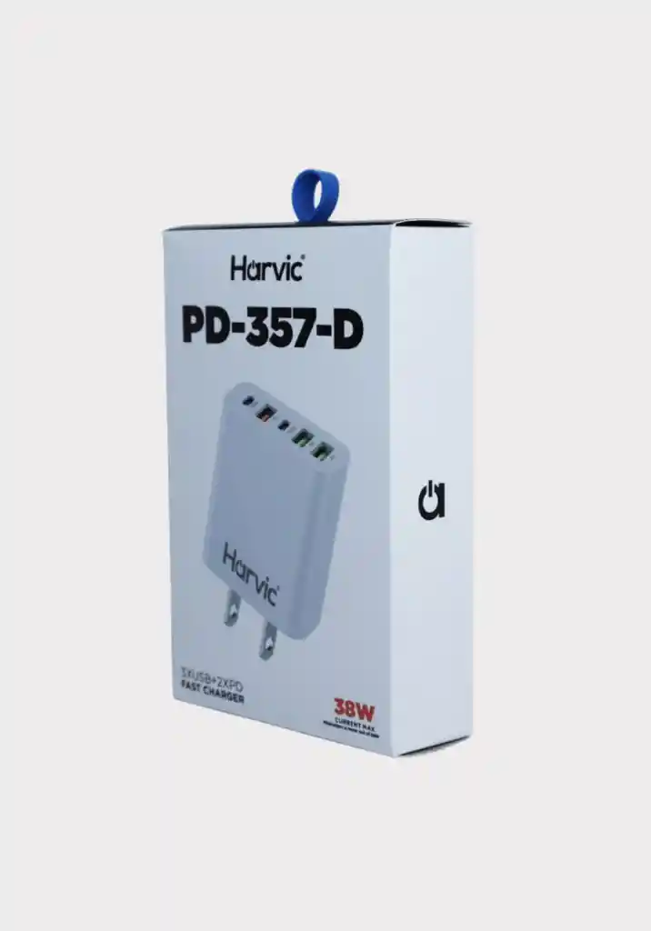 Cargador Rápido Harvic Pd-357-d 38w (3 Usb + 2 Pd)