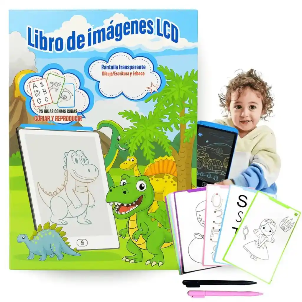 Tableta Mágica Libro Educativo Lcd Para Niños + Plantillas