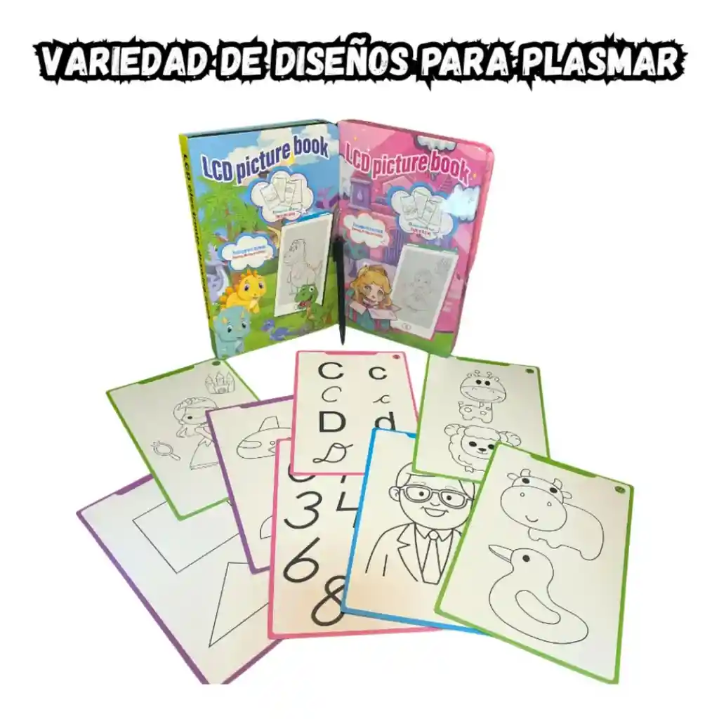 Tableta Mágica Libro Educativo Lcd Para Niños + Plantillas