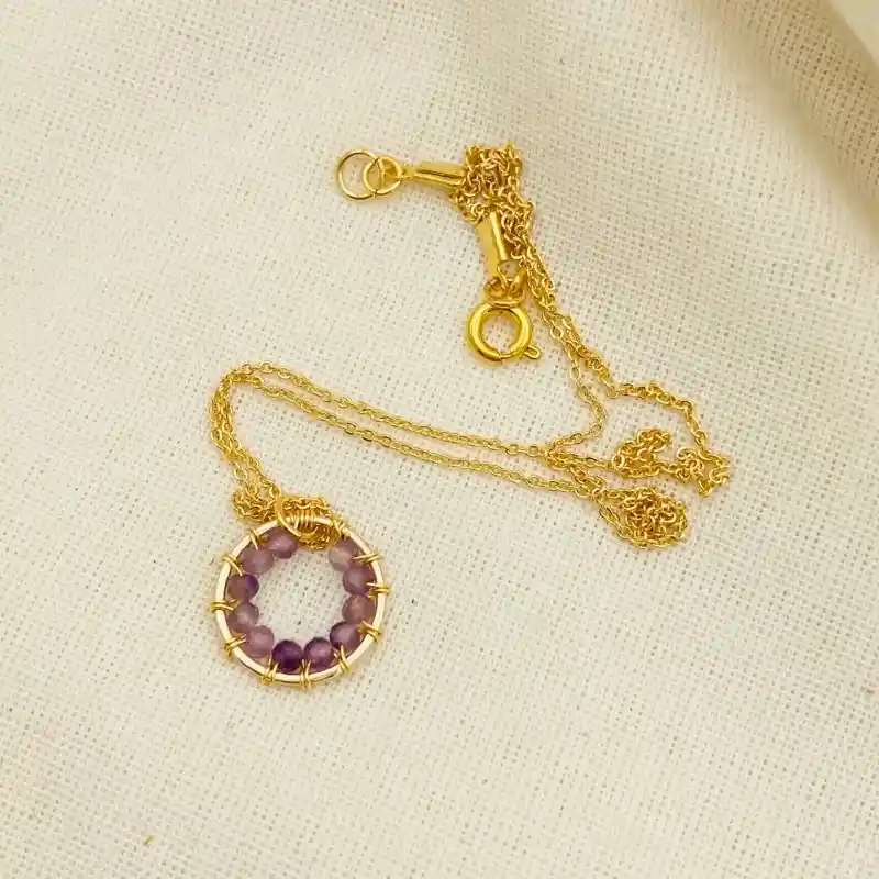 Collar Dorado ¨lirio De Amatista¨