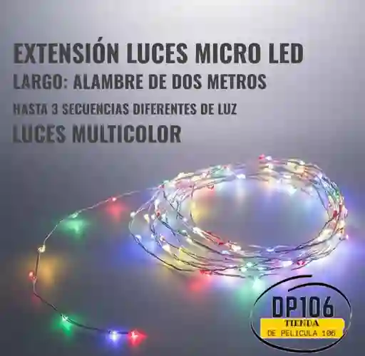 Extension De Luces Decorativas Micro Ledmulticolor 2 Metros Con 3 Secuencias