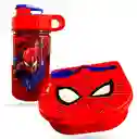 Lonchera Spiderman Con Botilito 325ml Hermético Infantil Escolar