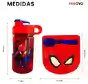 Lonchera Spiderman Con Botilito 325ml Hermético Infantil Escolar
