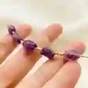 Collar Dorado Con Amatistas Naturales