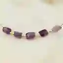 Collar Dorado Con Amatistas Naturales