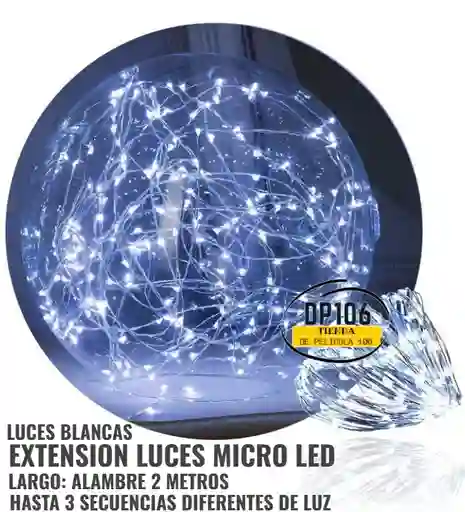 Extension De Luces Decorativas Micro Led Blancas 2 Metros Con 3 Secuencias