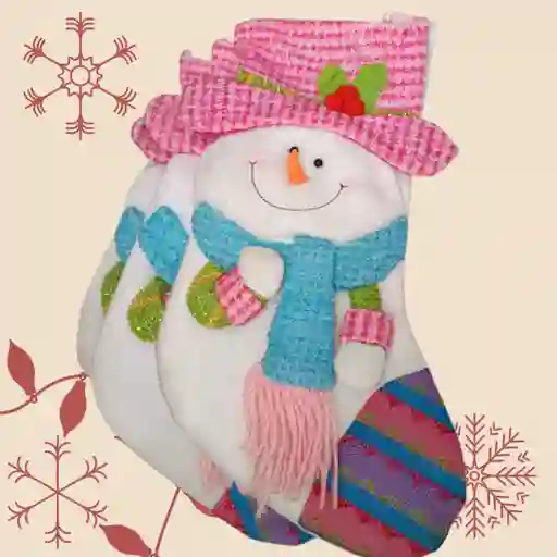Bota Navideña Muñeco De Nieve