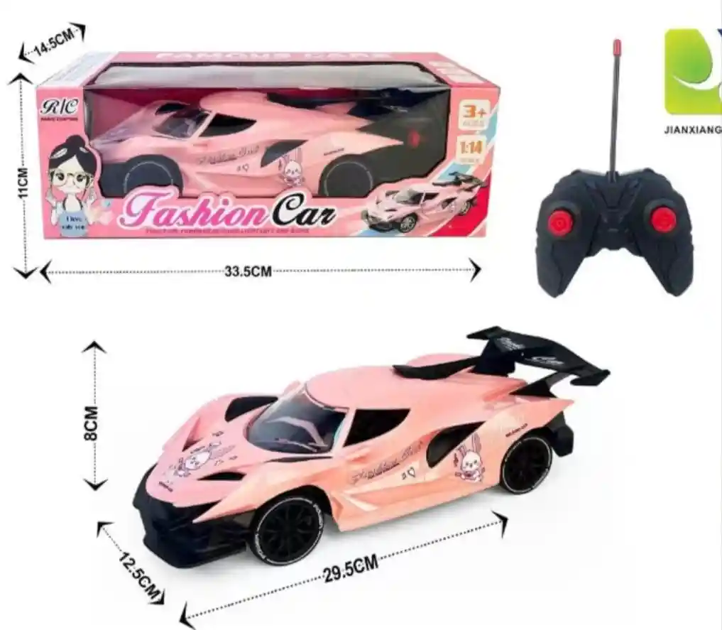 Carro A Control Remoto Rosa Fashion Car Juguete Para Niñas
